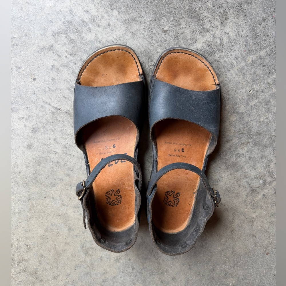 New Mexican Navy Leather Sandals from Aurora Shoe Company